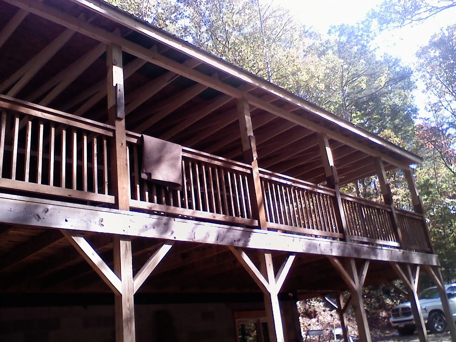 Timber framing under a new elevated porch and deck — Roof Leak Repair in Cokeville by Roofing Brothers
